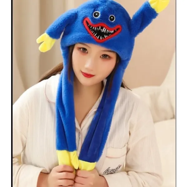 Rolig Plysch Poppy Playtime Hatt Cosplay Kostymer Blå> Huvudbonader