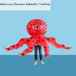 Rolig röd bläckfisk cosplay uppblåsbar dräkt lätt bekväm show kostym för vuxna män kvinnor_tfrf><noscript><img width=