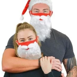 TrueNorth Rolig Skäggig Jultomte Kostym Vuxen Mask och en Julhatt 2025 Jul One Size Mode Jultillbehör, Bästa Julklapparna till Vänner> Tillbehör