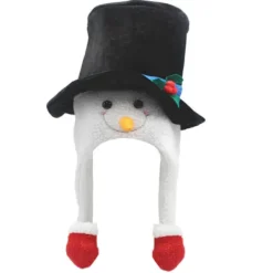 Rolig Snögubbe Hatt Julparty Hatt Rolig Julhatt Julcylinder med Snögubbe Öronlapp Navidad Rekvisita Nyår> Huvudbonader