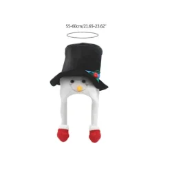 Rolig Snögubbe Hatt Julparty Hatt Rolig Julhatt Julcylinder med Snögubbe Öronlapp Navidad Rekvisita Nyår> Huvudbonader