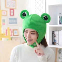 Rolig tecknad söt plyschgrodhatt Cosplay-kostym Klä upp hatt><noscript><img width=