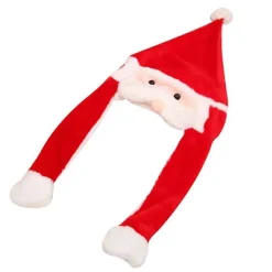Rolig Tomtehatt med Rörliga Skägg Jul Lysande för Flickor> Huvudbonader