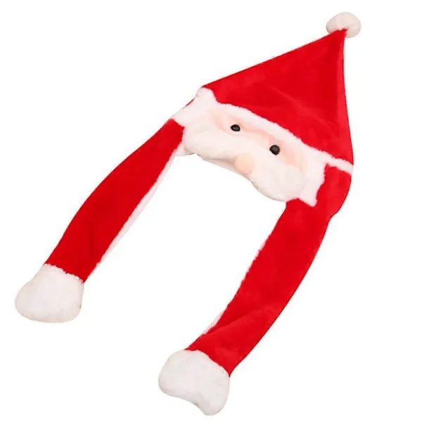 Rolig Tomtehatt med Rörliga Skägg Jul Lysande för Flickor> Huvudbonader