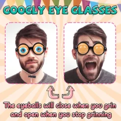 Roliga Glasögon för Vuxna Galna Ögon Glasögon Googly Ögon Glasögon Vuxenstorlek Dumma Solglasögon Med Blinkande Ögonboll På Dem><noscript><img width=