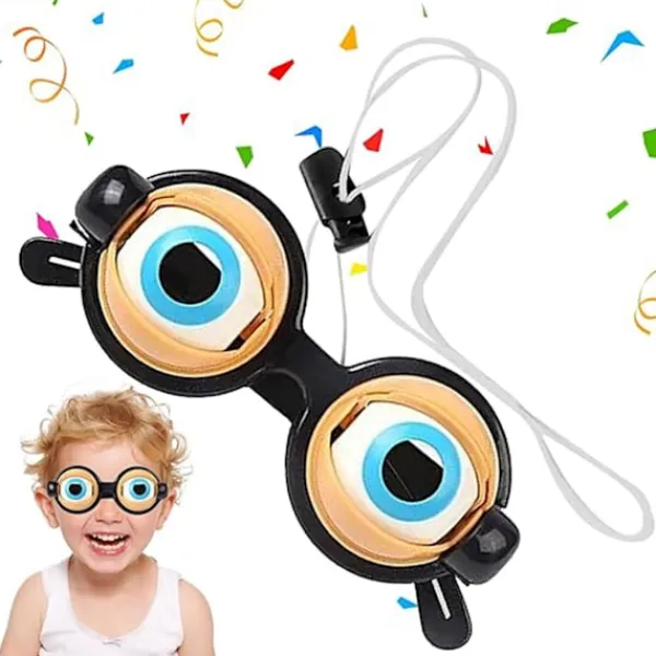 LBSS Roliga glasögon med blinkande ögonmekanism, avslappnad stil, dekorativa glasögon för selfie, rolig present> Tillbehör