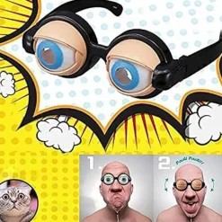 LBSS Roliga glasögon med blinkande ögonmekanism, avslappnad stil, dekorativa glasögon för selfie, rolig present><noscript><img width=