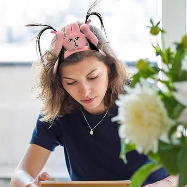 Roliga Plyschpannband - Kanin Hårband Grab Bangs Huvudbonad, Pannband Clip Kanin Huvudbonad Plysch Hår Kostym Pannband Halloween Tillbehör> Huvudbonader