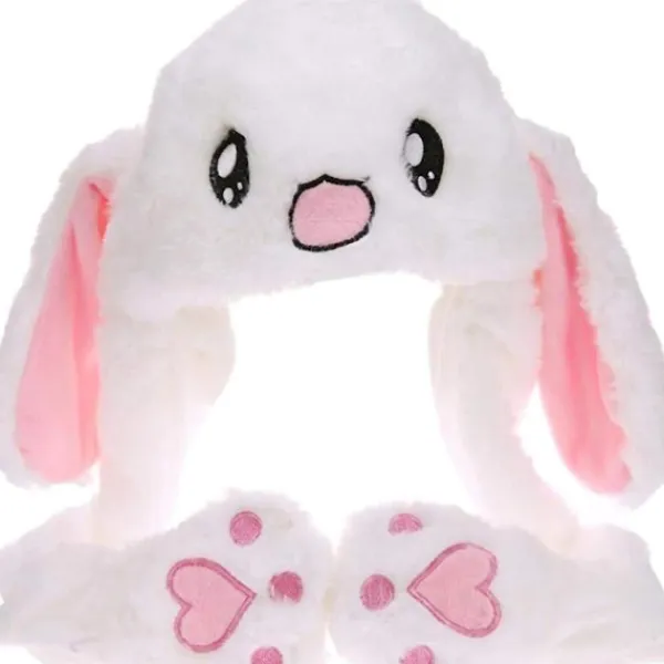Öron Rörande Hoppande Kanin Plysch Mössa Kanin Öron Rörande Plysch Mössa KLB> Huvudbonader