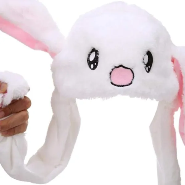 Öron Rörande Hoppande Kanin Plysch Mössa Kanin Öron Rörande Plysch Mössa KLB> Huvudbonader