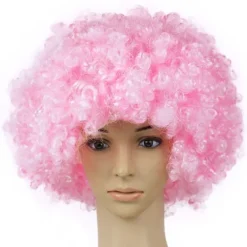 Rosa Afro Peruker, Peruker Cosplay Hårdelar för Möhippa Neonfest Dekorationer, Halloween Dekorationer> Peruker