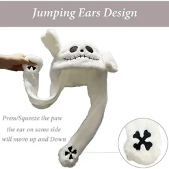 Rörliga öronhoppande hatt rolig plysch spöke hatt unisex rörliga öron> Huvudbonader