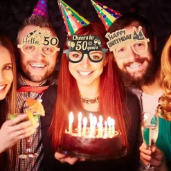 50-årsdag Pappersglasögon Grattis På Födelsedagen Pappersögonroliga Glasögon Nyhet Ögonkläder Födelsedagsfesttillbehör 6 Par> Tillbehör