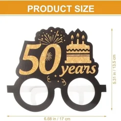 50-årsdag Pappersglasögon Grattis På Födelsedagen Pappersögonroliga Glasögon Nyhet Ögonkläder Födelsedagsfesttillbehör 6 Par><noscript><img width=