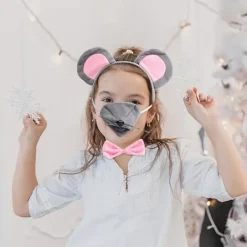Rått Kostym Hårband Djur Öron Hårband Öron Hårband Mus Öron Hår Rosett Fest Dekorativt Hårband Mus Cosplay Hårband Kvinnor Huvudbonad><noscript><img width=