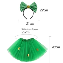 RU-St Patrick's Day Grön Rutig Hatt och Fluga Irländsk Fest> Dräkter