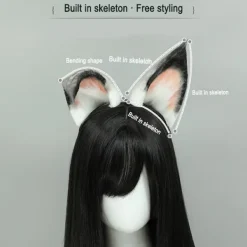 Räv, katt, långt päls, öron, hår, huvudbonad, varg, djur, anime, Halloween KLB><noscript><img width=