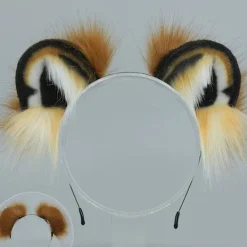 Räv Varg Björn Tiger Apa Katt Hund Öron Hårband Hårklämmor Halloween Kostymfest Tillbehör><noscript><img width=