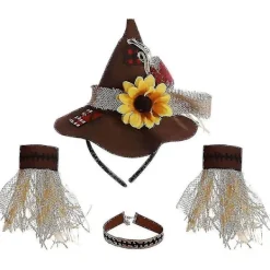 RY-Halloween Cosplay Skräckuggla Hatt Armband Och Halsband 4st> Tillbehör