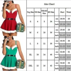 RYI-Nytt Juldräkt för Kvinnor 2024, Vuxen Sexig Dräkt, Fru Jultomten Cosplay Fest Jul Mini Klänningar Röd Ed S><noscript><img width=