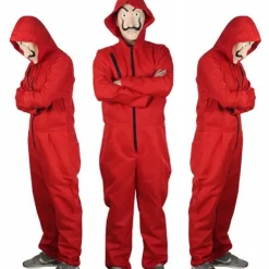 RYI-Unisex Salvador Dali La Casa De Papel Money Heist Cosplay H Röd L Red L,A> Dräkter