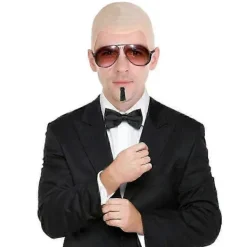 RY*Mr Worldwide Flintskallig Hätta & Solglasögon Set, Kändisikon Maskerad Pitbull Kostym Tillbehör Set, 3 st><noscript><img width=