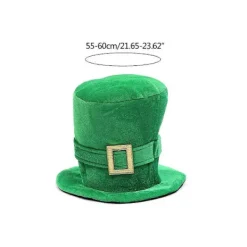 Saint Patricks Day Kostym St Patricks Day Tillbehör Grön Hög Hatt Guldspänne Dekorationer Stora Hattar för Kvinnor & Män><noscript><img width=