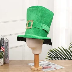Saint Patricks Day Kostym St Patricks Day Tillbehör Grön Hög Hatt Guldspänne Dekorationer Stora Hattar för Kvinnor & Män><noscript><img width=