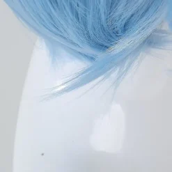 Sally Face Cosplay Rekvisita Sally Peruk Kort Blå Värmebeständig Syntetisk Hår Clip Hästsvans Peruker><noscript><img width=