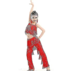 Samba Tofs Latin Danskläder Kostymer Flickor Salsa Balsal Frans Kant Dans Toppar&byxor Kostym Vuxen Balsalsdans Klänning Barn 130cm Färg 3 Kids 130cm | Fyndiq><noscript><img width=
