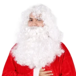 Santa äkta hår peruk set för de flesta juldekorationer> Tillbehör