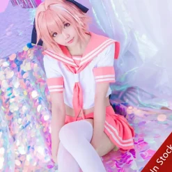 SBluuCosplay Fate Apocrypha Rider Astolfo Cosplay för Män JK Skoluniform Sjömansdräkt Kvinnlig Outfit Anime Halloween Kostym M M Kostym med Peruk M Costume with Wig | Fyndiq> Dräkter