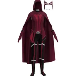 Scarlet Witch Kostym Outfit Halloween Cosplay Party Finklänning - 130> Dräkter