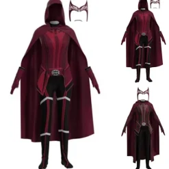 Scarlet Witch Kostym Outfit Halloween Cosplay Party Finklänning - 130><noscript><img width=