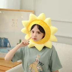 Semesterhatt solros huvudbonad hatt plysch huvudbonad fotorekvisita bil><noscript><img width=