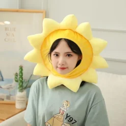 Semesterhatt solros huvudbonad hatt plysch huvudbonad fotorekvisita bil><noscript><img width=