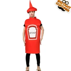 Senap Ketchup Flaska Maskeraddräkt För Vuxna Rolig Mat Tunika För Par Maskotar Outfit Fancy-Dress Kostym-FA-><noscript><img width=