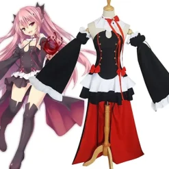 Seraph Of The End Owari No Seraph Krul Tepes Cosplay Kostym Uniform Peruk Cosplay Anime Häxa Vampyr Halloween Kostym för kvinnor XXXL> Dräkter