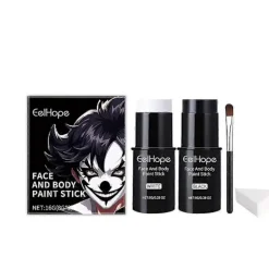 Set (A) $EELHOPE Halloween Ansiktsmålningsstift Set Full Täckning Målarfoundation Smink Clown Färgglatt Stift> Smink