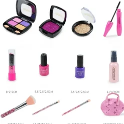 Set för barn flickor plånböcker - söta utklädningssmink mini väskor leksaker mobilplånbok><noscript><img width=