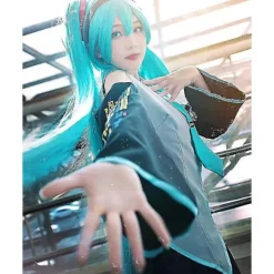 Set Hatsune Miku Cosplay Kostym Dam Scenföreställning Falsk Tecknad Figur Uniform Halloween Party-Xin M><noscript><img width=