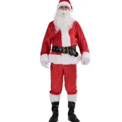 ATELA Set klassiska modeller 7-delad lyxig murad sammetstomtekostym (jämn storlek)><noscript><img width=