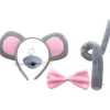 Set Råtta Kostym Hårband Djur Öron Hårband Öron Hårband Mus Öron Hår Rosett Fest Dekorativt Hårband Mus Cosplay Hårband Kvinnor Huvudbonad—PA> Tillbehör
