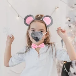 Set Råtta Kostym Hårband Djur Öron Hårband Öron Hårband Mus Öron Hår Rosett Fest Dekorativt Hårband Mus Cosplay Hårband Kvinnor Huvudbonad—PA><noscript><img width=