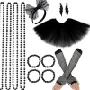1set, 80s Fancy Party Costume Accessories Set, 1980s Fancy Dress Neon Costume Accessories With Earring Bracelets Bead Necklaces Tutu Skirt Fishnet Glo | Fyndiq> Tillbehör