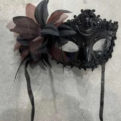 Sexig Diamant Venetiansk Mask Venedig Fjäder Blomma Bröllop Karneval Onesize> Masker