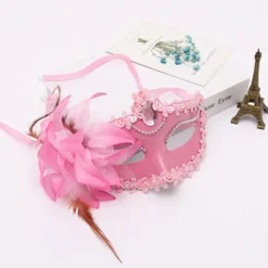 Sexig Diamant Venetiansk Mask Venedig Fjäder Blomma Bröllop Karneval Onesize><noscript><img width=