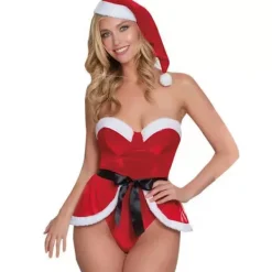 Sexig Julunderkläder för Kvinnor Santa Babydoll Chemise Nattkläder Klänning S> Dräkter