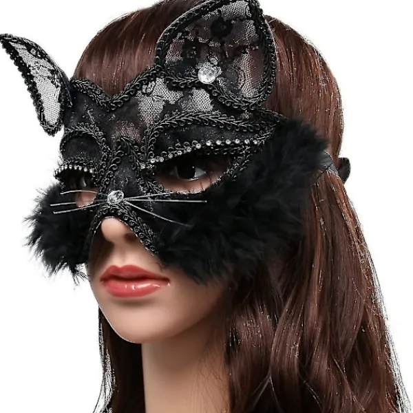 Sexig Spetsmaskerad Mask Kattmask Venetiansk Mask För Maskeradfest Halloween Jul Karneval Gudinna> Masker