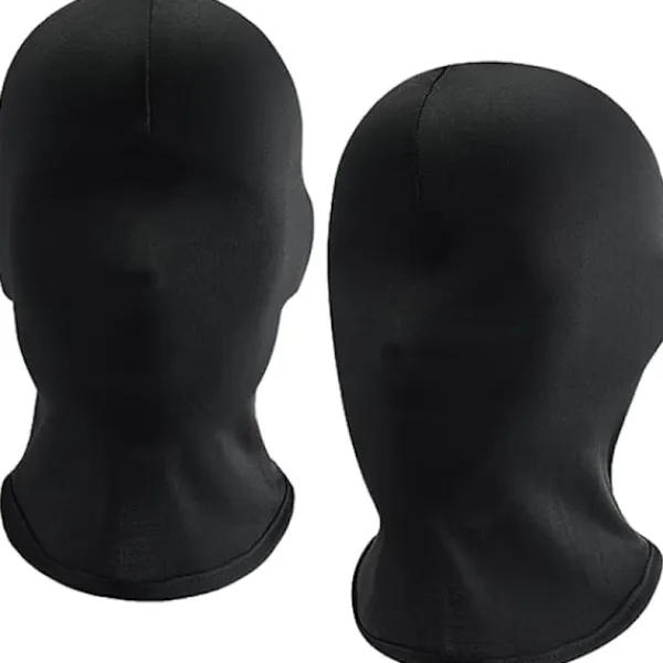 Sharharge 2 st svart helmask Halloween spandex huva mask Huvudskydd Ansiktslös mask för unisex cosplay kostym> Masker